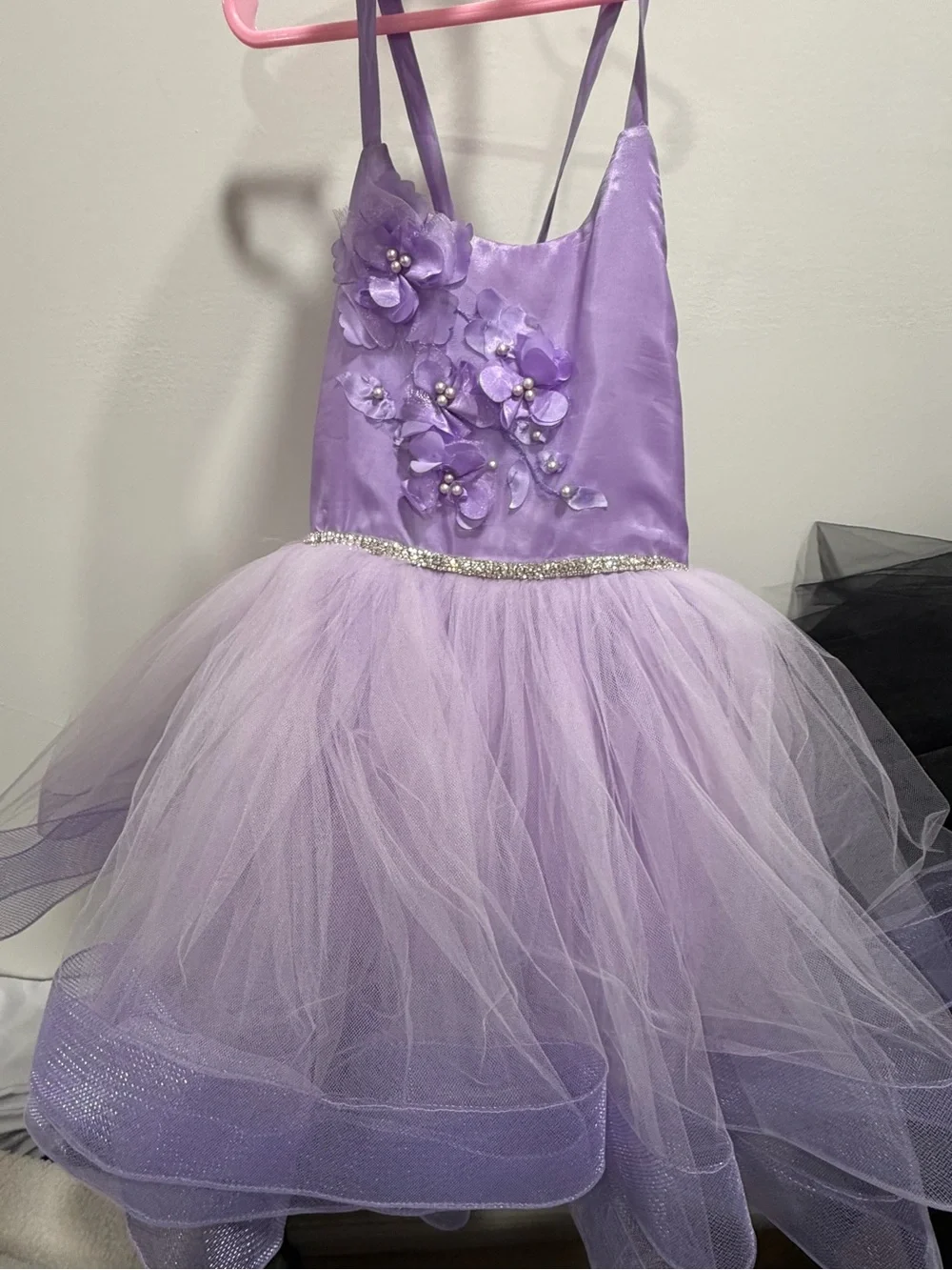 Berenice’s Kids Lilac Floral Tulle Party Dress for Girls